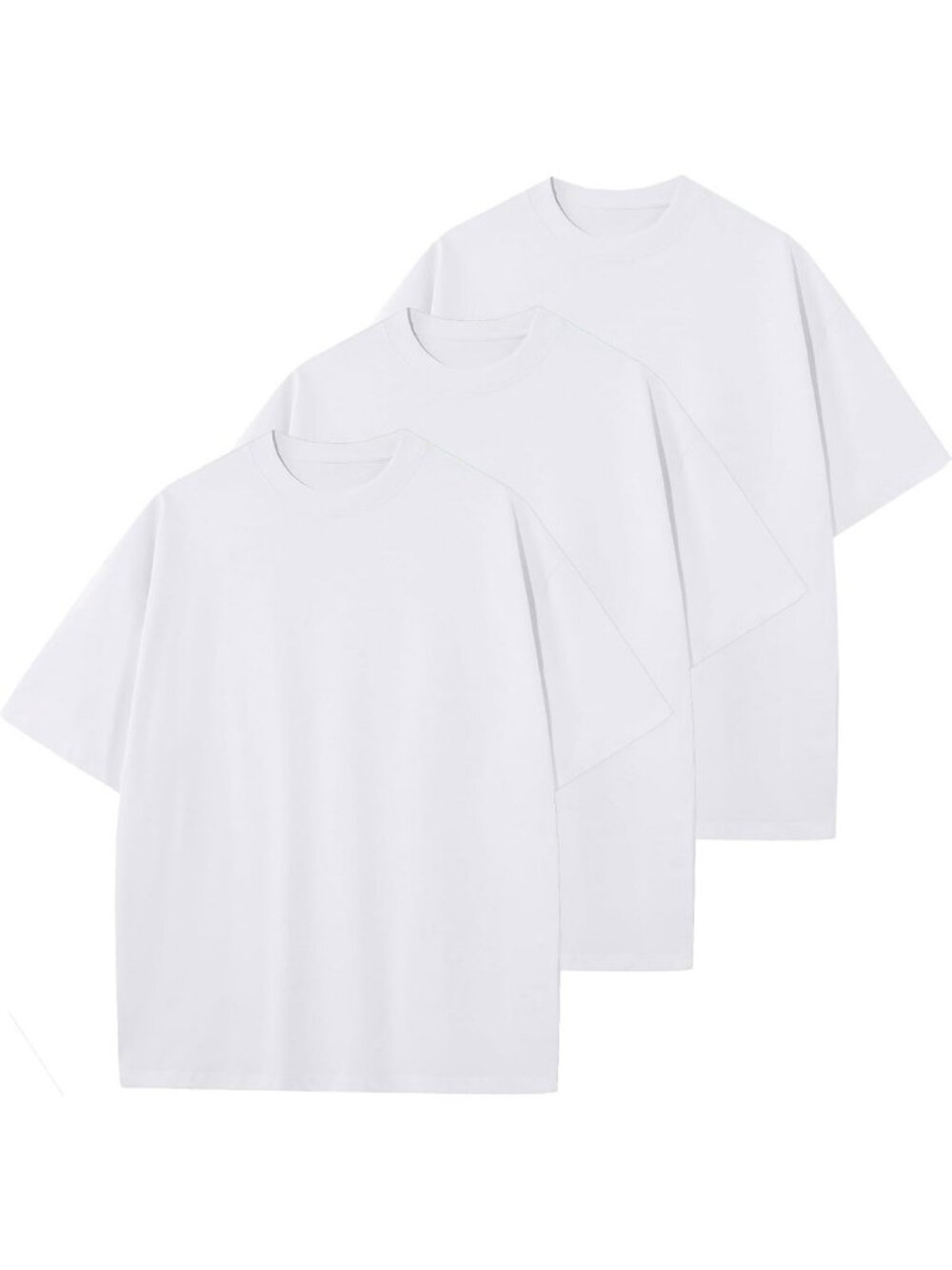 Oversized Unisex Cotton T-Shirt - Short Sleeve Crew Neck Basic Athletic Tee